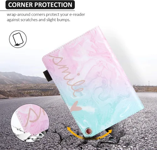 Vista 4 de Dteck Funda para tablet Fire HD 8 y Fire HD 8 Plus, (pantalla HD de 8 pulgadas, 10ª generación) – Funda protectora de cuero con tapa plegable