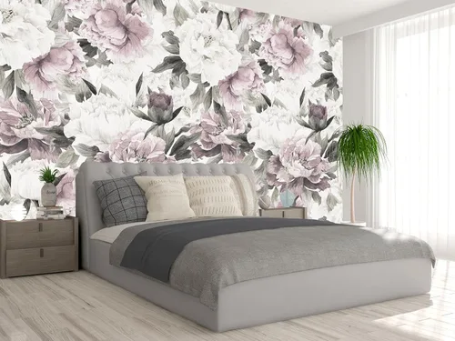 Vista 19 de Mural de pared - Papel pintado 3D de decoración, nubes rosas, 155" x 103" (no autoadhesivo)