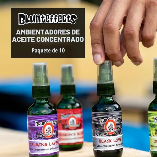 Vista 2 de Blunteffects Ambientador 100% concentrado para coche/hogar en aerosol (5 aromas surtidos) (paquete de 10)