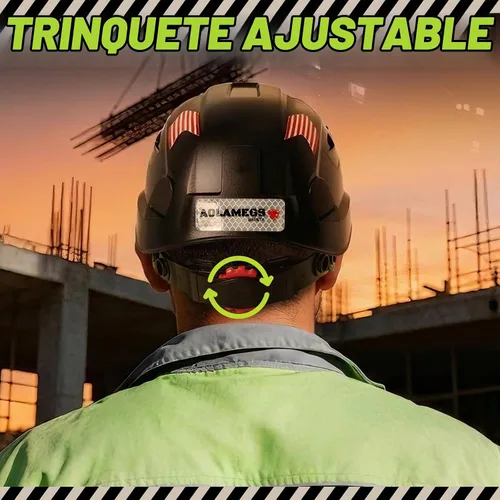 Vista 7 de Construction Hard Hats with Clear and Tinted Visor - OSHA Approved ANSI Z89.1 Dual Eye Protection Black Hard Hat with Chin Straps for Men Sombrero