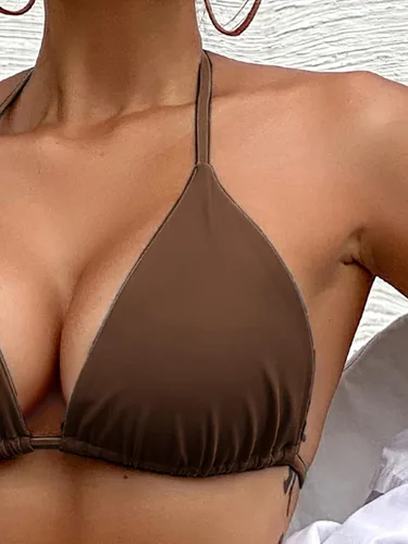 Vista 84 de Rajputana Conjunto de bikini para mujer, traje de baño brasileño de dos piezas con tanga