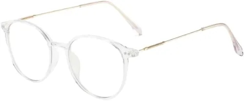 Vista 16 de Shiratori Retro Round Blue Light Blocking Glasses for Women Men, Lightweight Metal Temple Eyeglasses
