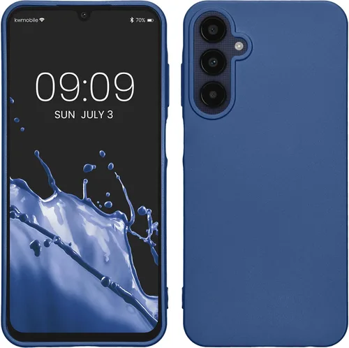 Vista 202 de kwmobile Funda compatible con Samsung Galaxy A12 - Funda protectora de silicona TPU suave y delgada - Azul Báltico