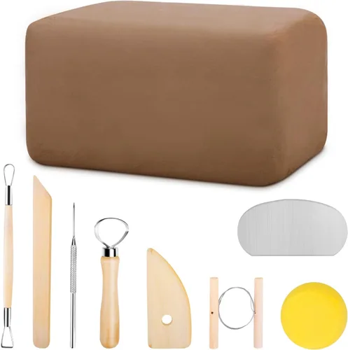 Vista 8 de Arcilla para esculpir, arcilla de modelado, kit de arcilla natural de secado al aire de 5.5 libras con juego de herramientas de escultura