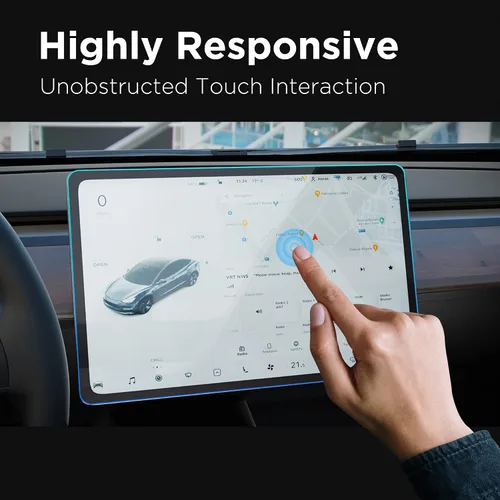Vista 4 de Protector de pantalla compatible con Tesla Model 3 Model Y 2016-2023, kit de alineación de 15 pulgadas, control central, protector de pantalla