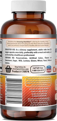 Vista 4 de Amazing Formulas Berberina con canela de Ceilán pura de 1200 mg por porción, suplemento complejo premium, cápsulas vegetarianas, sin OMG, sin