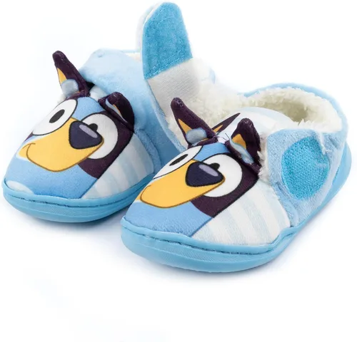Vista 3 de Bluey Pantuflas para niños pequeños 3D con correa de orejas y zapatos de casa