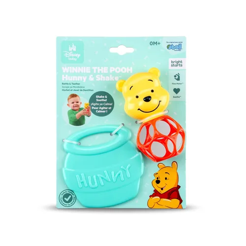 Vista 11 de Bright Starts Disney Baby Winnie The Pooh Juguete de Actividad Oso Ocupado, Juguete de Cochecito Unisex, Recién Nacidos en Adelante