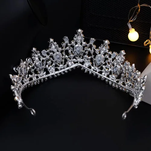 Vista 9 de Kamirola - Corona de reina y tiara corona de princesa para mujeres y niñas, diademas de cristal para novias, disfraces góticos de Halloween