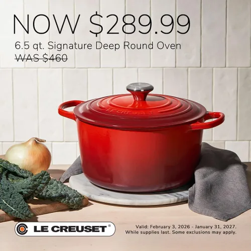 Vista 5 de Le Creuset Horno redondo profundo Signature de hierro fundido esmaltado, 6.5 cuartos de galón., Artichaut