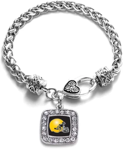 Vista 176 de Pulsera de dijes cuadrados de plata con joyería de circonita cúbica