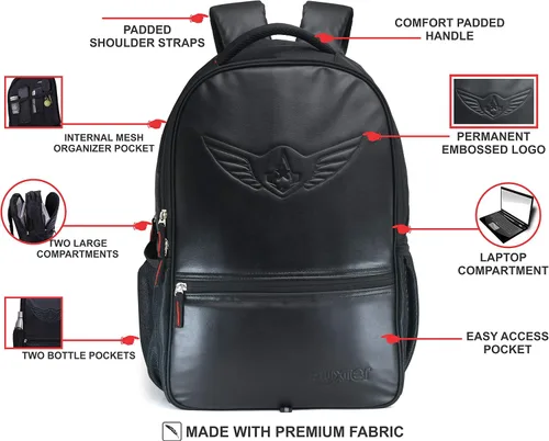Vista 2 de Auxter Blacky - Mochila escolar de 30 litros con compartimento para ordenador portátil