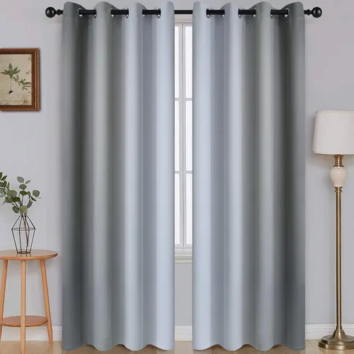 Vista 96 de SimpleHome Cortinas degradadas degradadas para oscurecer la habitación de 36 pulgadas de largo para dormitorio, con ojales y bloqueo de luz Negro
