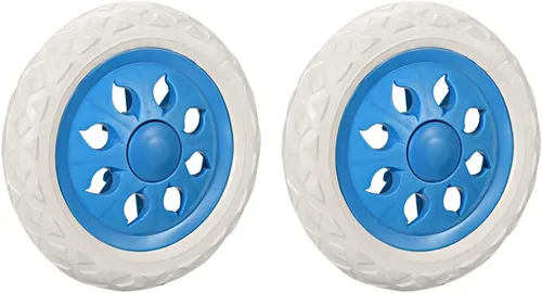 Vista 8 de uxcell Carrito de compras Rueda Reemplazo 6.5 Pulgadas Dia Goma Espuma Azul 2pcs (Capacidad de Carga 22Lbs Cada uno)