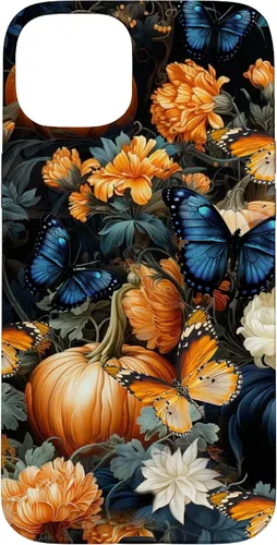 Vista 9 de iPhone 16 Autumn Leaves Butterflies Pumpkins Fall Season Thanksgiving Case