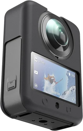 Vista 6 de Para accesorios DJI OSMO 360, funda de silicona + tapa de lente + funda protectora con cordón compatible con cámara de acción DJI OSMO 360