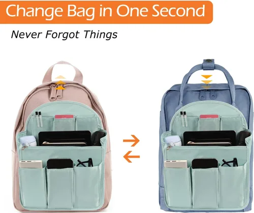 Vista 6 de Surblue Organizador de mochila con forro de inserción para colgar mochila de viaje y bolsillo de inserción, divisor de alta capacidad, organizador