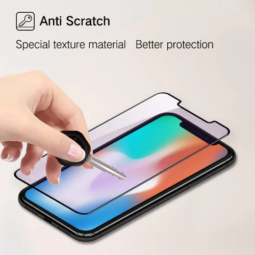 Vista 7 de PERFECTSIGHT Protector de pantalla de vidrio templado con luz azul compatible con iPhone 11 Pro Max 2019, iPhone Xs Max 2018 de 6.5 pulgadas, marco