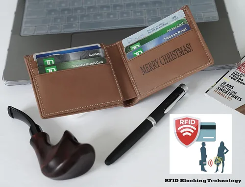 Vista 4 de Carteras personalizadas para hombres regalos personalizados para hombres cartera personalizada para hombres cuero de grano completo grabado