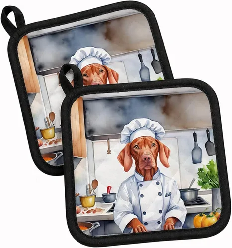Vista 117 de Caroline's Treasures Coton de Tulear El Chef Par de Agarraderas de Ollas de Cocina Resistentes al Calor Juegos de Agarraderas de Ollas Almohadillas