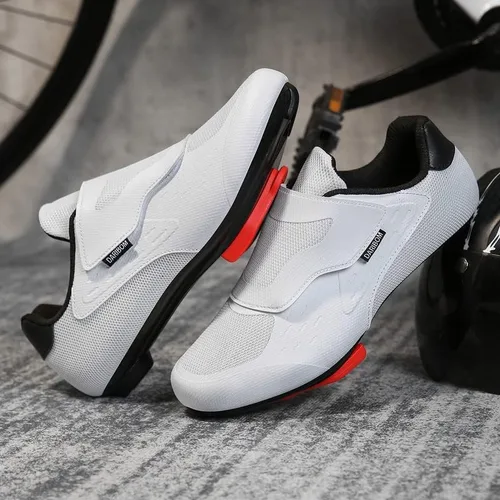 Vista 3 de Zapatos de ciclismo unisex compatibles con zapatos Peloton, zapatos de ciclismo de carretera para interiores para hombres y mujeres, preinstalados