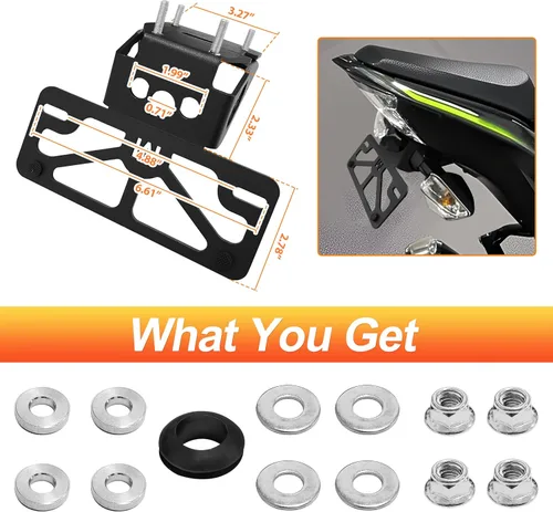 Vista 2 de Kit eliminador de guardabarros VM-KZ910 compatible con Kawasaki Z900 (2017-2019) Aluminum Construction, Anti-Rust, Suitable for Outdoor Use