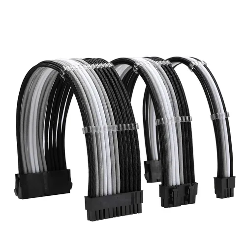 Vista 14 de FormulaMod Kit de cable de alimentación de extensión de manga 18AWG ATX 24P+ Poliestireno expandido 8-P+PCI-E8-P con peines para PSU a placa Negro