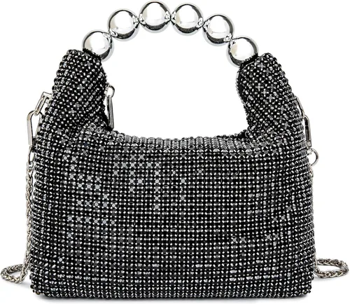 Vista 14 de Bolso de noche con diamantes brillantes para mujer, bolso de mano con diamantes de imitación para fiesta, baile de graduación, cóctel