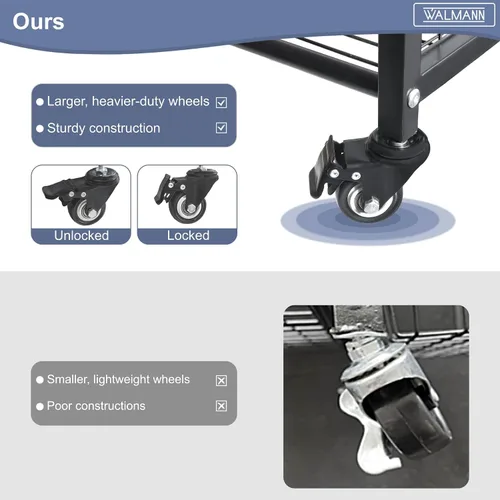 Vista 5 de WALMANN Soporte para bolsa de golf de garaje, almacenamiento grande para bolsas de golf con accesorios de golf, estantes de almacenamiento