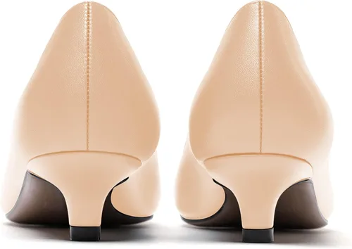 Vista 4 de WAYDERNS Zapatos de tacón bajo mate para mujer, con puntera puntiaguda, 1.5 pulgadas