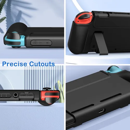 Vista 6 de Fintie Funda para Nintendo Switch - Funda con tapa segura para pantalla Carcasa protectora delgada de TPU suave con cubierta frontal desmontable