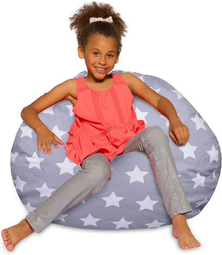 Vista 70 de Posh Creations - Sillón puff para niños, adolescentes y adultos, incluye funda extraíble y lavable a máquina, tamaño mediano de 27 pulgadas, lona