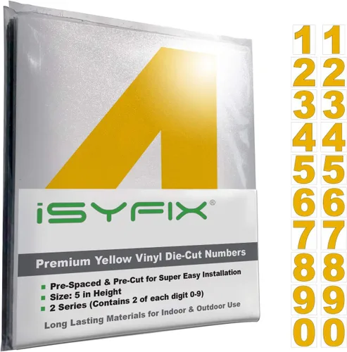 Vista 52 de iSYFIX Calcomanías de Números de Vinilo Verde Manzana – 1.5 Pulgadas Autoadhesivas (2 Juegos) – Calcomanía Premium Troquelada y Pre-espaciada