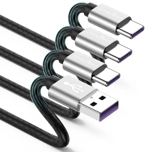 Vista 9 de Cable USB C a USB C【Paquete de 2 de 10 pies】, Cable de carga Usbc a Usbc de 60W/3A Cargador rápido, Adaptador Tipo C a USB para Samsung Galaxy Plata