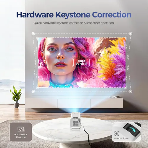 Vista 4 de Mini proyector con WiFi y Bluetooth, proyector inteligente nativo 1080P