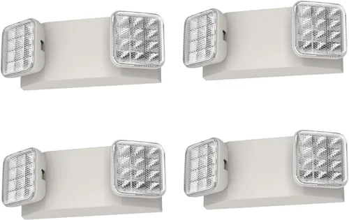Vista 9 de Paquete de 2 luces de emergencia para negocios, con batería de respaldo, cable duro, certificado UL 924, CA 120/277V, luz de emergencia LED