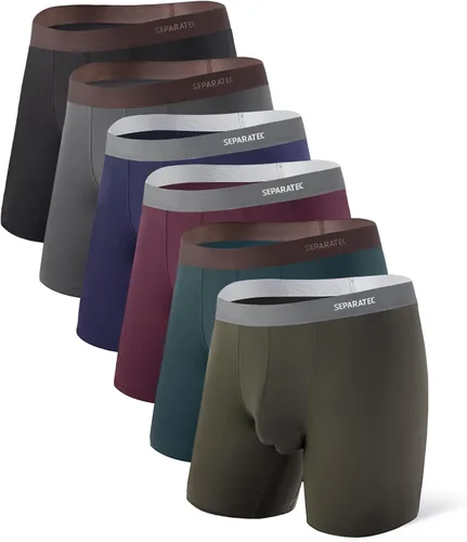 Vista 8 de Separatec - Calzoncillos tipo bóxer para hombres con bolsillo, de rayón de bambú que absorbe la humedad, ropa interior transpirable para hombres A1