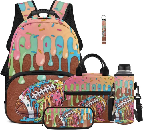 Vista 38 de Bulopur Eagle American Flag Print Kids Backpack Boys Elementary School 17 Inch Bookbag With Lunch Bag Water Bottle Holder Keychain Pencil Case 5