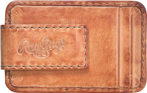 Vista 2 de Rawlings Billetera de bolsillo frontal con punto de béisbol (bronceado), Beige Bronceado, Retro