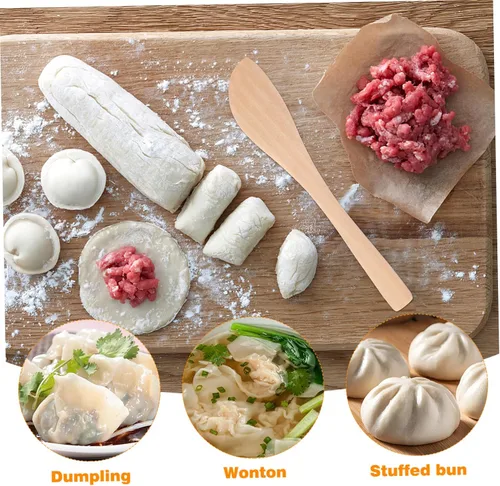 Vista 7 de BESTONZON Juego de 20 cuchillos de mantequilla de madera, mini esparcidor de mermelada para sándwich de queso, espátula de madera pequeña, espátula