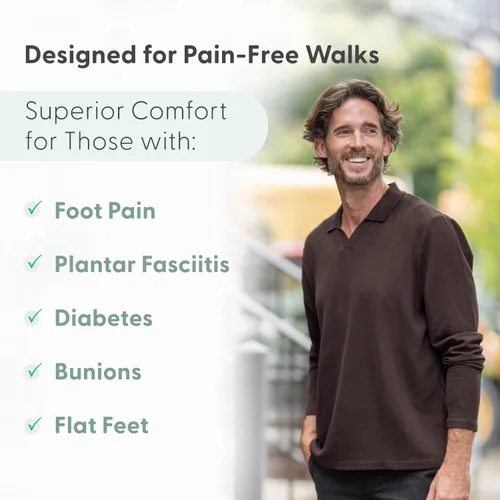 Vista 4 de Orthofeet Alivio del dolor de talón y pies probado. Anchos extendidos. Mejor fascitis plantar ortopédica diabética zapatos de caminar para hombre