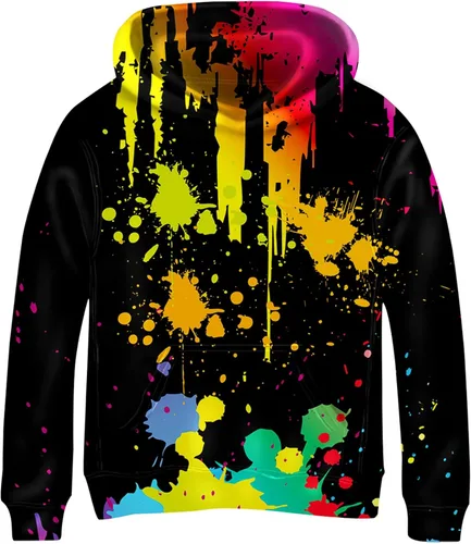 Vista 19 de Linnhoy Sudaderas con capucha para niños y niñas con estampado digital 3D de 6 a 15 años Cbai Blanco