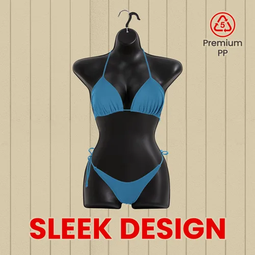Vista 5 de Topmaster Soporte para traje de baño femenino, torso de maniquí femenino duradero, ligero y portátil, soporte para camisa de medio cuerpo con gancho