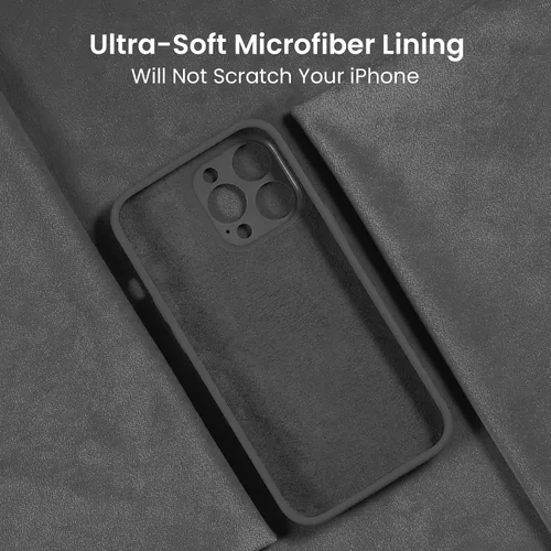 Vista 5 de FireNova Funda para iPhone 14 Pro, funda de silicona mejorada [protección de cámara] con [2 protectores de pantalla], forro interior de microfibra