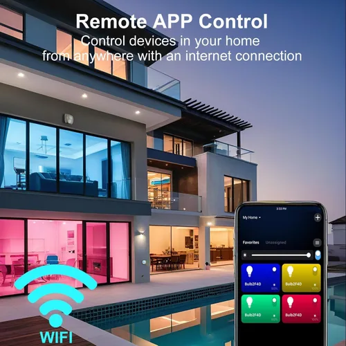 Vista 4 de luckystyle Bombillas inteligentes, 9 W, A19, E26, 800 lúmenes, WiFi, Bluetooth, bombillas LED compatibles con Alexa, Google Assistant y Home, 16