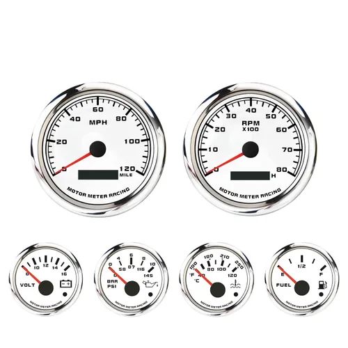 Vista 10 de MOTOR METER RACING - Juego de medidores para motores clásicos (juego de 6 medidores)