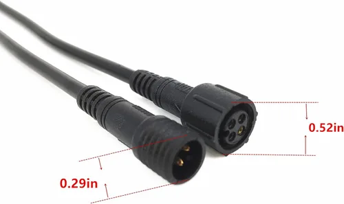Vista 5 de 6 pares de cables conectores negros de 4 pines, impermeables, macho hembra, tira LED RGB con goma, conector LED RGB, cable conector impermeable LED