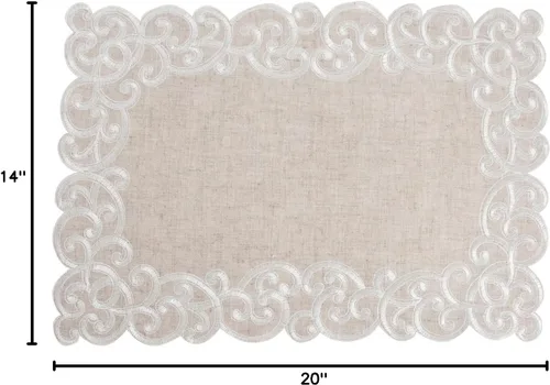 Vista 2 de SARO LIFESTYLE QX168 - Mantel individual de 4 piezas, 14 x 20 pulgadas, natural