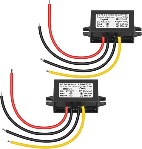 Vista 8 de Convertidor reductor de voltaje CC de 12 V/24 V a 5 V 5 A 25 W, módulo de potencia regulado para cámara de vigilancia de vehículos automáticos