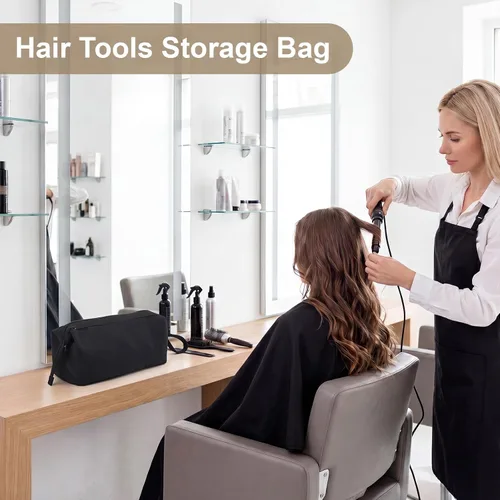 Vista 7 de Bolsa de viaje para herramientas para el cabello, compatible con Dyson Shark Flexstyle portátil, funda para secador de pelo, alisadores, rizadores